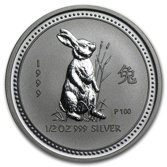 1999 Australia 1/2 oz Silver Year of the Rabbit BU (Series I) 1999 Australia 1/2 oz Silver Year of the Rabbit BU (Series I)